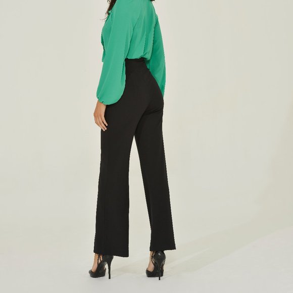Black Palazzo Pant for Women | The cream of the crop Pintuck pant | Sustainable - Picture 9 of 15